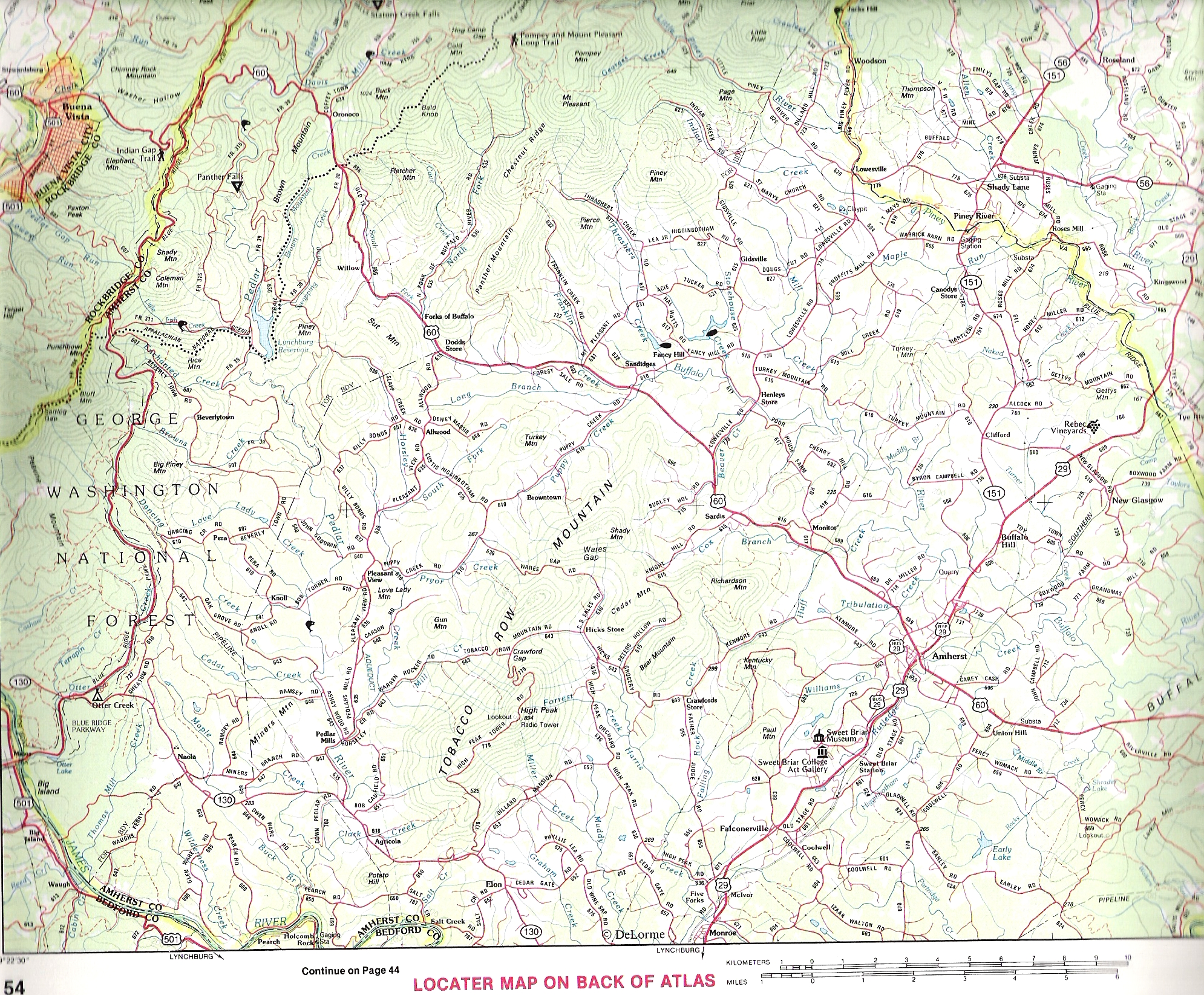 Raymond D. Shasteen Genealogy MAP — AMHERST CO., VA